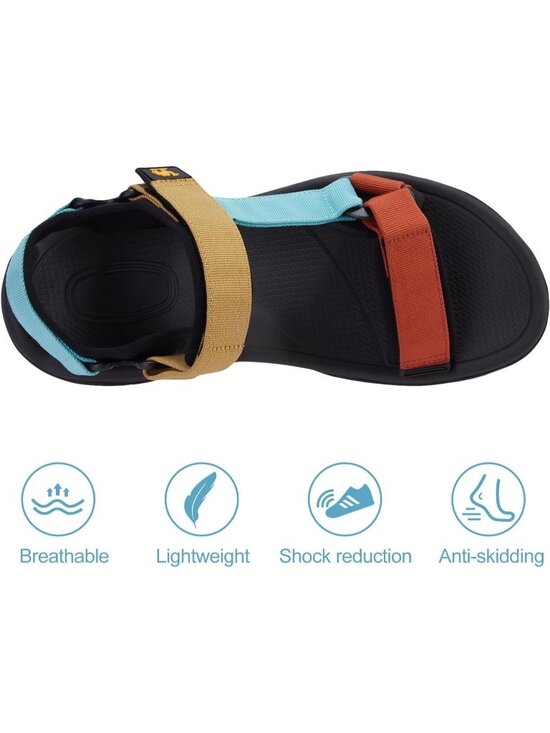 Men\'s Blue And Khaki Arch Support Open Toe Waterproof Hiking Sport Sandal Shoes main image 4
